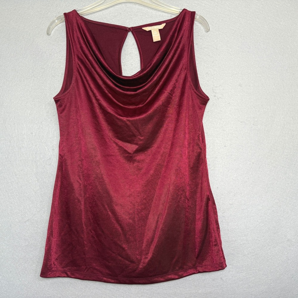 Banana‎ Republic Women's Sleeveless Cowl Neck Top Size M Burgundy Holiday Party